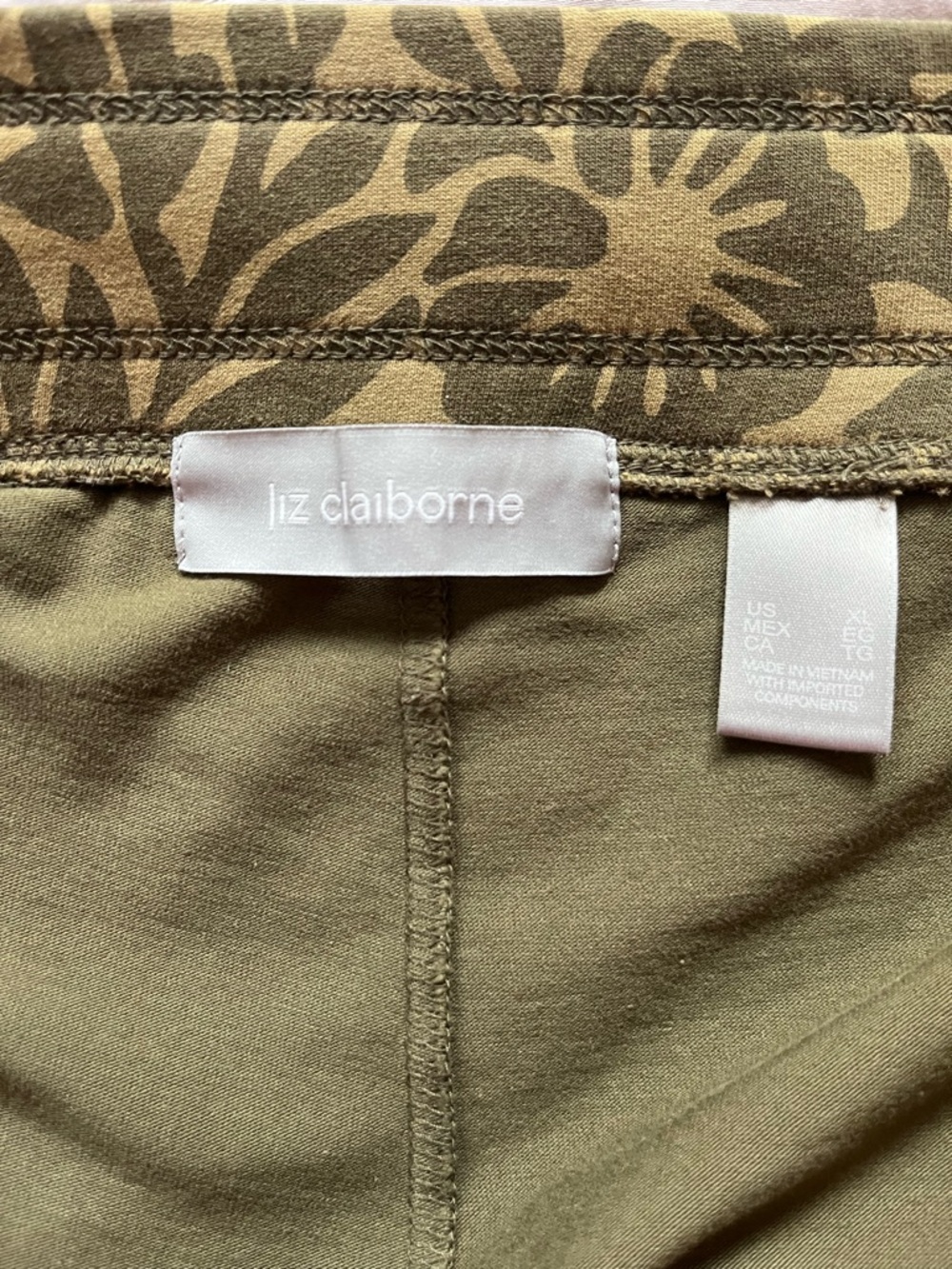 Liz Claiborne Olive and Khaki Floral Mini Skirt - Picture 4 of 5